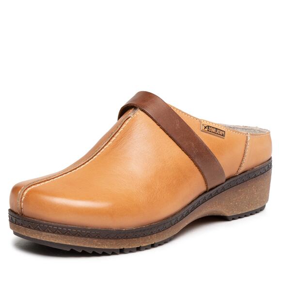 Pikolinos Womens GRANADA W0W Clogs EU 41 US 10-10.5 Tan Leather NIB - Picture 1 of 13